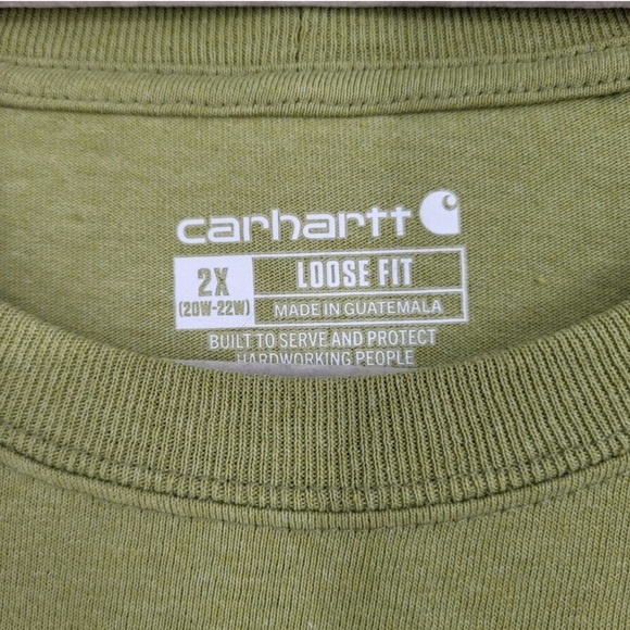 Carhartt Long Sleeve TShirt Crew Neck Tee Green Women’s/Unisex 2X - Picture 3 of 5